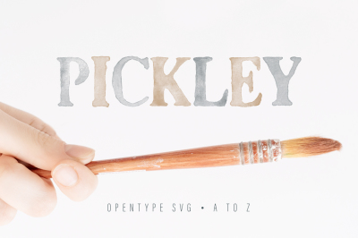 Pickley - Watercolor opentype SVG Bitmap font