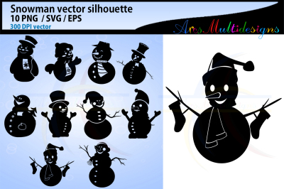 Snowman silhouette svg clipart / snowman / snowman icons / snowman
