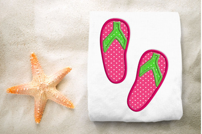 Flip Flop Sandals | Applique Embroidery