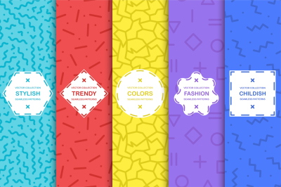 Trendy seamless color patterns