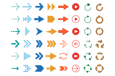 Modern colored arrows. Vector icon set