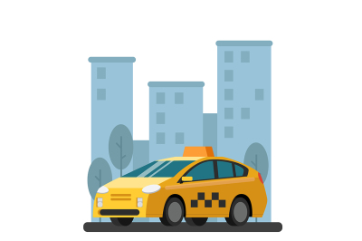 Illustrations of taxi car