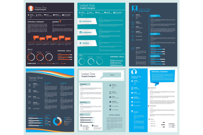 Vector design template of business CV, curriculum vitae