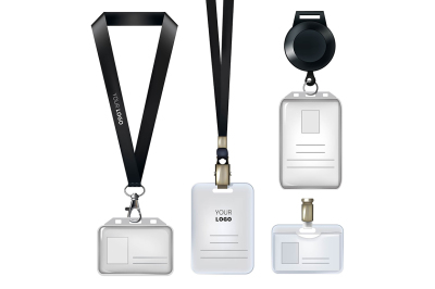 Realistic template of identification card or personal badges