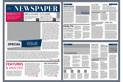 Vector design template of newspaper