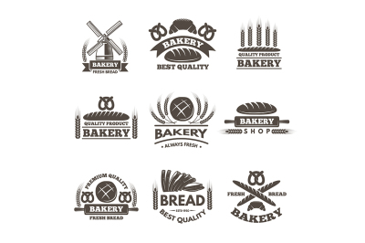 Vintage bakery labels set. Logo template in vector style