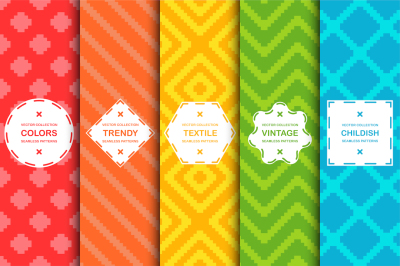 Vibrant seamless textile patterns