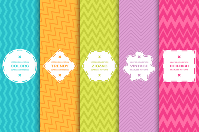 Zigzag seamless colorful patterns