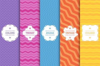 Zigzag seamless colorful patterns