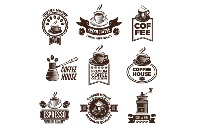 Different labels set for coffee house