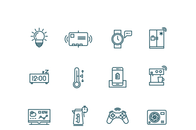 Smart house icons. Home automation control systems symbols for Interne