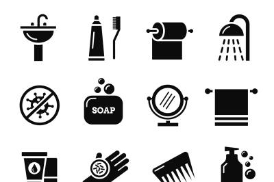 Hygiene&2C; bacteria virus protection vector icons