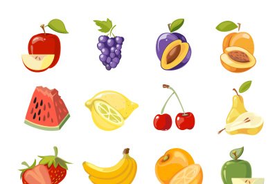 Vector juicy fruits collection