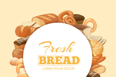 Different kinds bread vector background