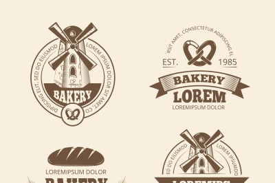 Retro bread bakery old style logos labels badges emblems