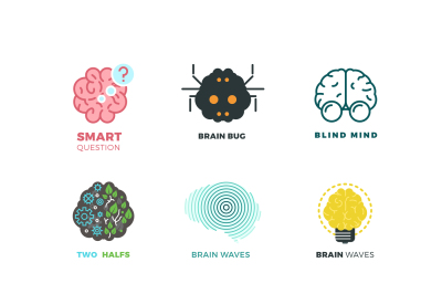 Brain, creation, invention, inspiration, idea vector icons