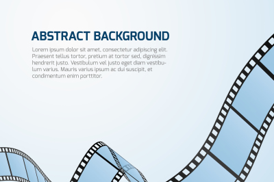 Film strip roll vector cinema background