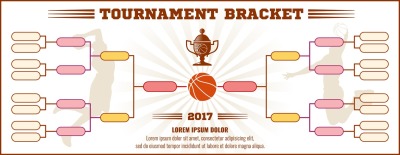 Basketball tournament bracket vector mockup