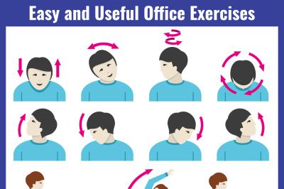 Office syndrome health care concept vector infographic