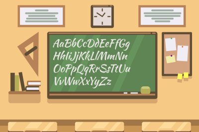 School, university, institute, college classroom with chalkboard and d