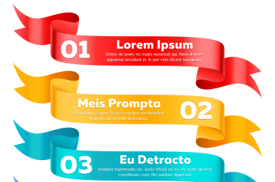 Modern infographics options ribbon banners vector set