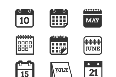 Calendar vector icons set