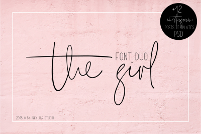 The Girl Font Duo + 12 PSD Instagram Post Templates