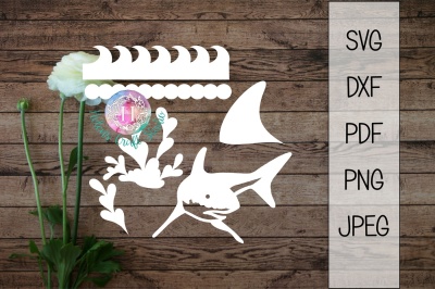 Shark party pack cutting file SVG PDF DXF PNG JPEG