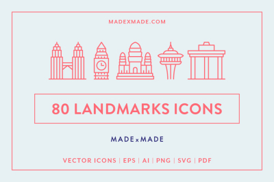 Line Icons &ndash; Landmarks
