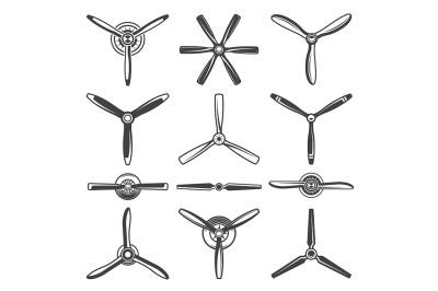 Screws and propellers in monochrome style