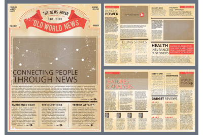 Vector design template of vintage newspaper