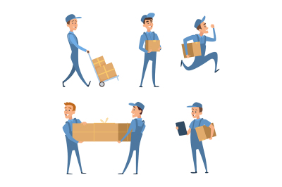 Workers of delivery. Set of characters