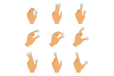 Different gestures to control the touch screen