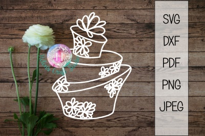 Wedding cake cutting file SVG JPEG PDF DXF PNG