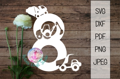 Construction number eight SVG DXF PNG PDF JPEG cutting file