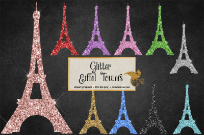 Glitter Eiffel Tower Clipart