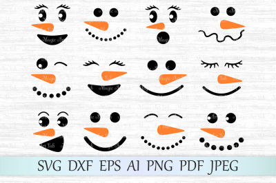 Snowman SVG, Snowman faces SVG, Christmas SVG, Happy new year SVG