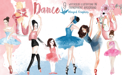 Ballet, dance : 9 watercolor illustrations