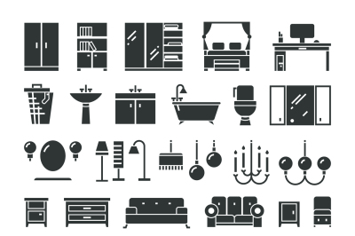 Home furniture vector icons