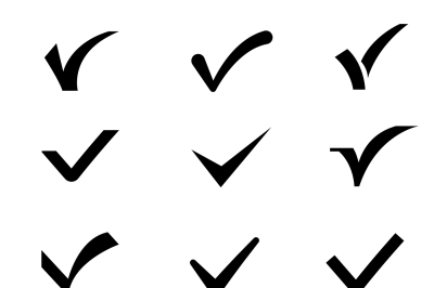 Confirm tick mark vector icons set