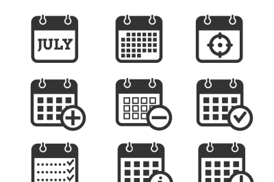 Time, date and calendar vector icons