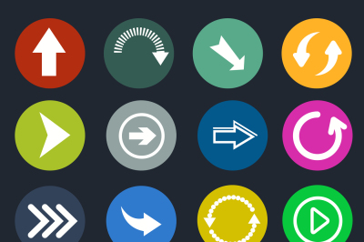 Color round arrow vector icons