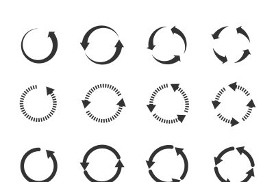 Circle refresh reload rotation loop vector arrows set