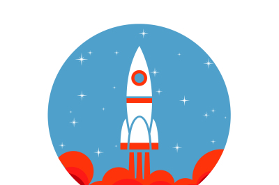 Space travel vector background with rocket, startup new business proje