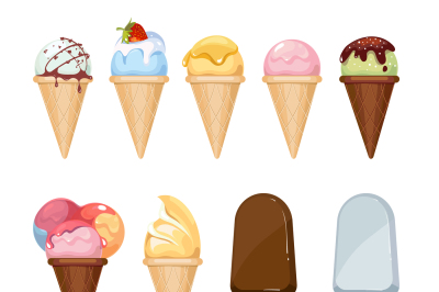 Ice cream vector set