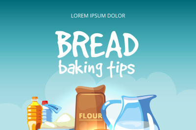 Food baking ingredients vector background