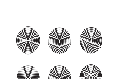 Fingerprint vector icons set