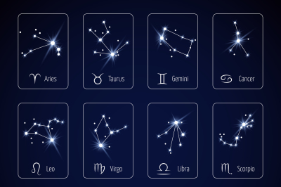 Zodiac sign all horoscope constellation stars for mobile application v