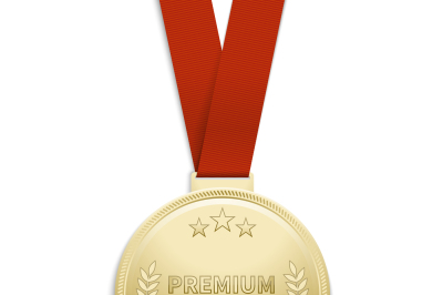 Premium quality gold medal vector illustration