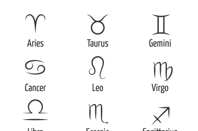 Hand drawn zodiac vector symbols